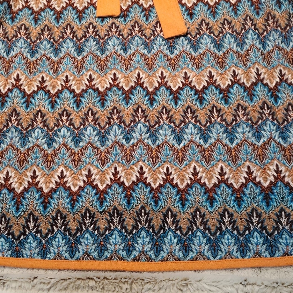 Young Threads Orange Blue Geometric Patterned Wra… - image 3